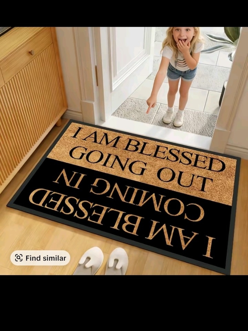 I Am Blessed Doormat - Black and Natural Coir Welcome Mat